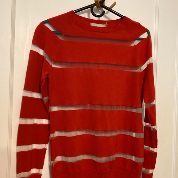 Jason Wu Merino and Mesh Striped Sweater - Picture 2 of 5